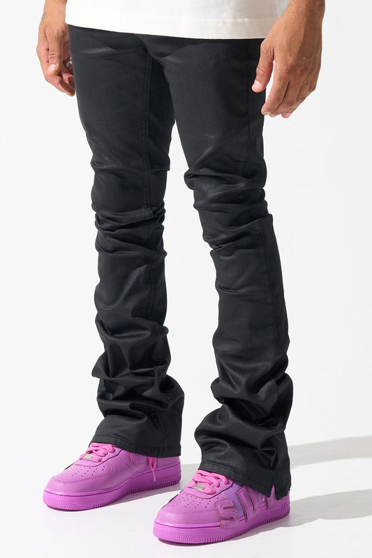 SERENEDE "CAVIAR" Wax Stacked Jeans