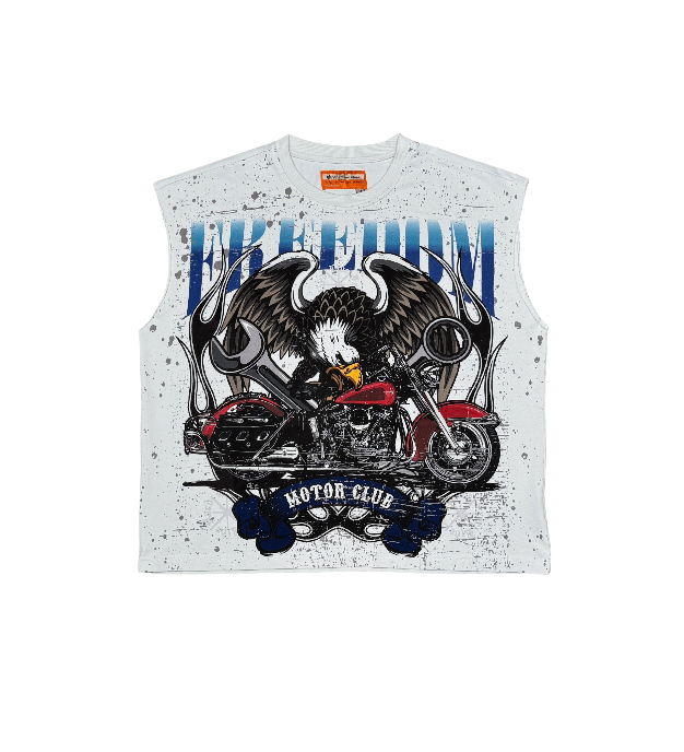 Eleve FREEDOM MOTOR CLUB SLEEVELESS TEE (EV8031-LGY)