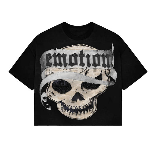 Mixed Emotion Pirate Cropped Black Tee