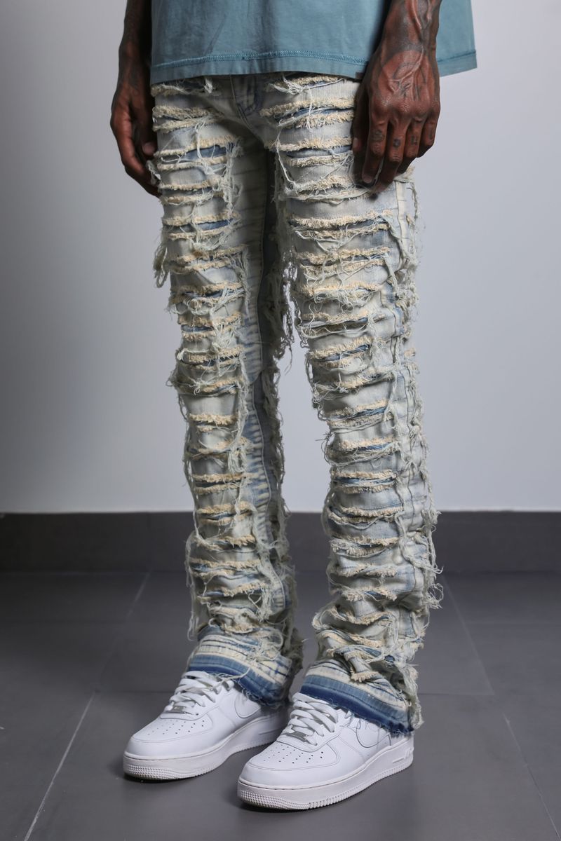 Ajenda Denim Jawad Light Wash Stacked Flare