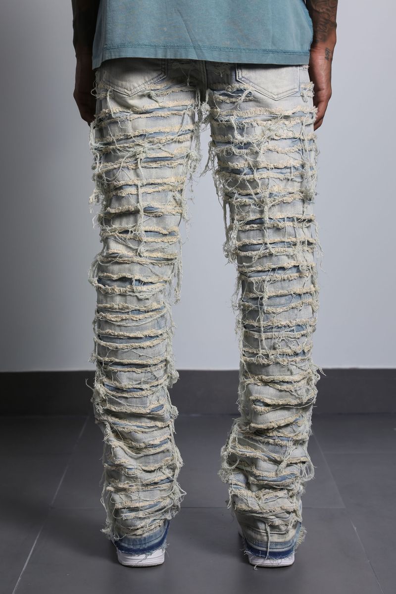 Ajenda Denim Jawad Light Wash Stacked Flare