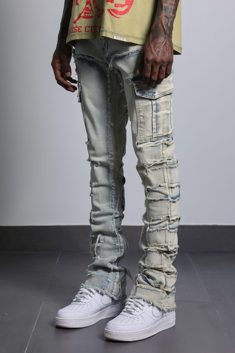 Ajenda Denim Santo Light Wash Stacked Flare