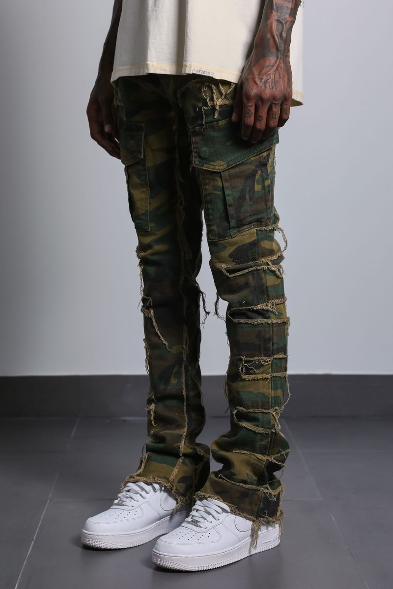 Ajenda Denim Santo Camo Stacked Flare