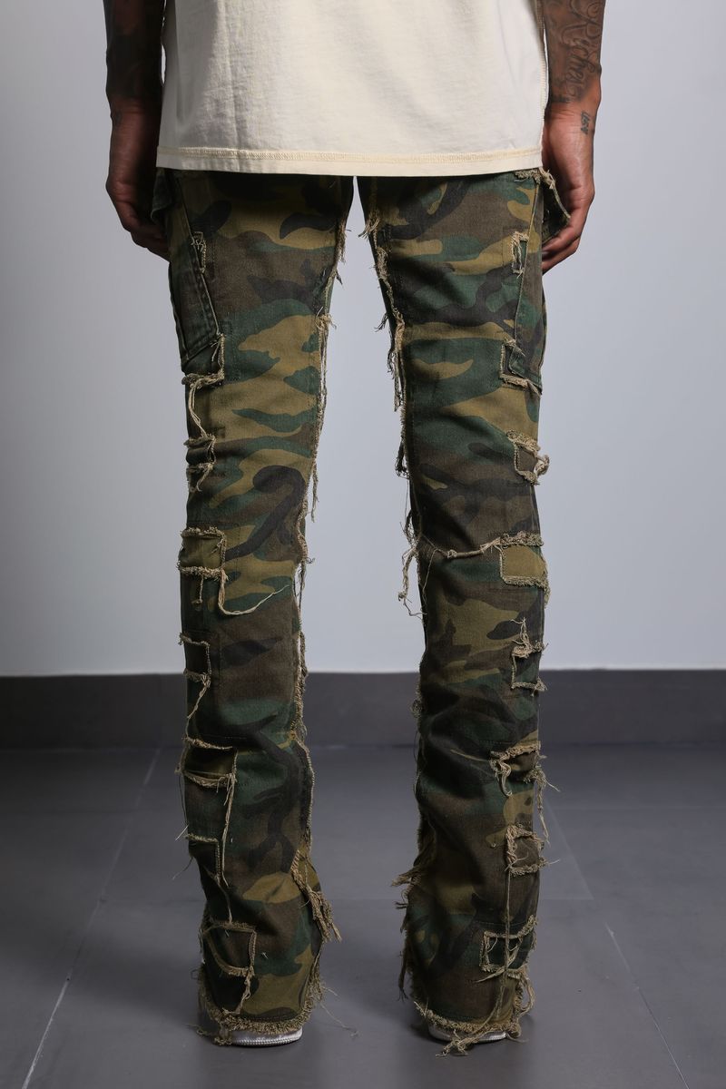 Ajenda Denim Santo Camo Stacked Flare