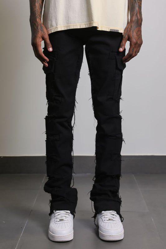 Ajenda Denim Santo Black Stacked Flare