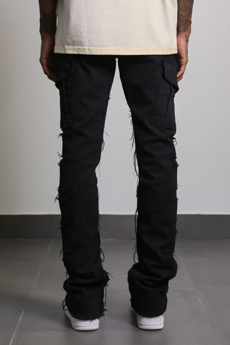 Ajenda Denim Santo Black Stacked Flare