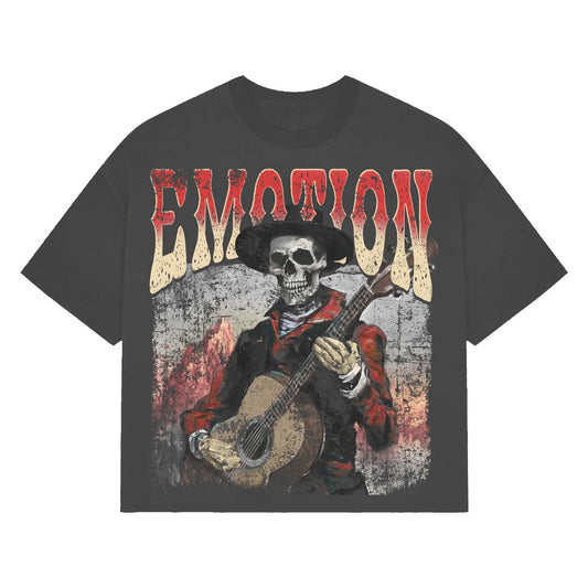 Mixed Emotion Grey Skeleton Guitar T-Shirt