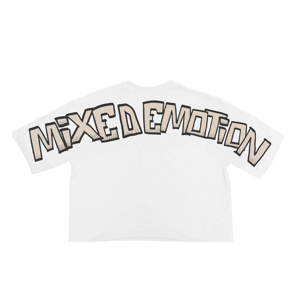 Mixed Emotion Pirate Skeleton Cartoon Cropped White Tee