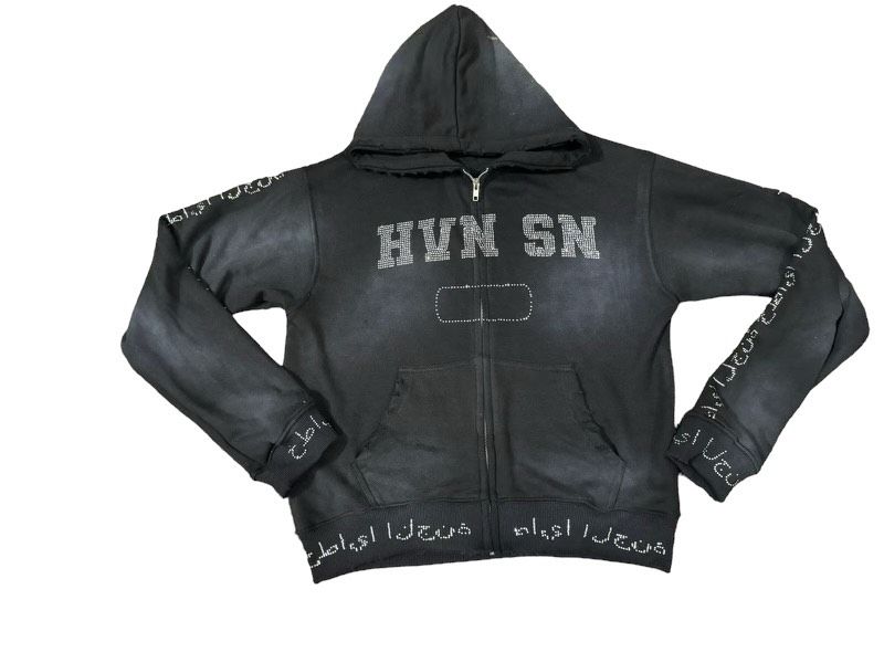 Heaven Sin  Hvn Sn Rhin Stone Zip Up