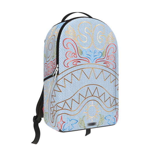 Sprayground "METALLIC PRINTED DENIM SHARK DLXSV BACKPACK " Backpack