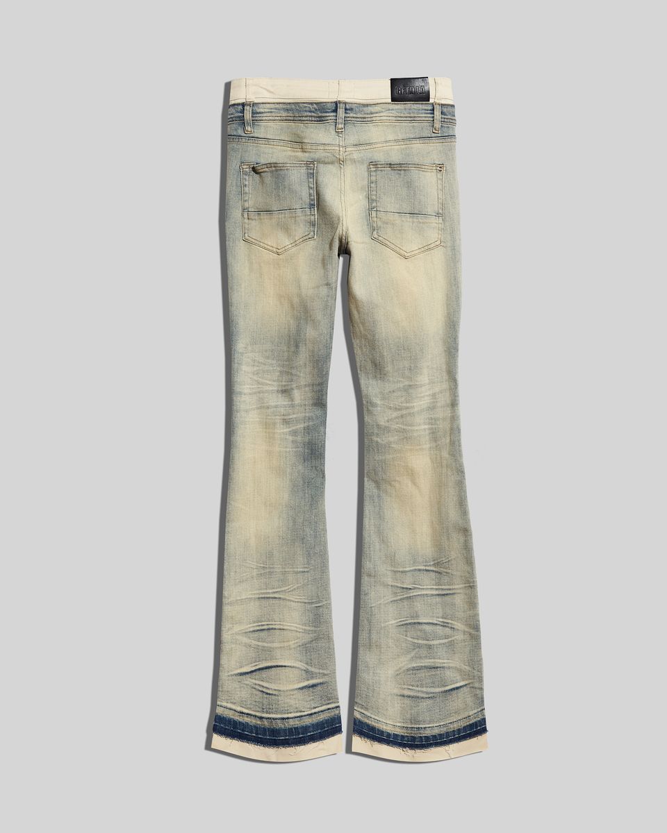 Gftd Serge Md Wash Flare Stacked Jeans