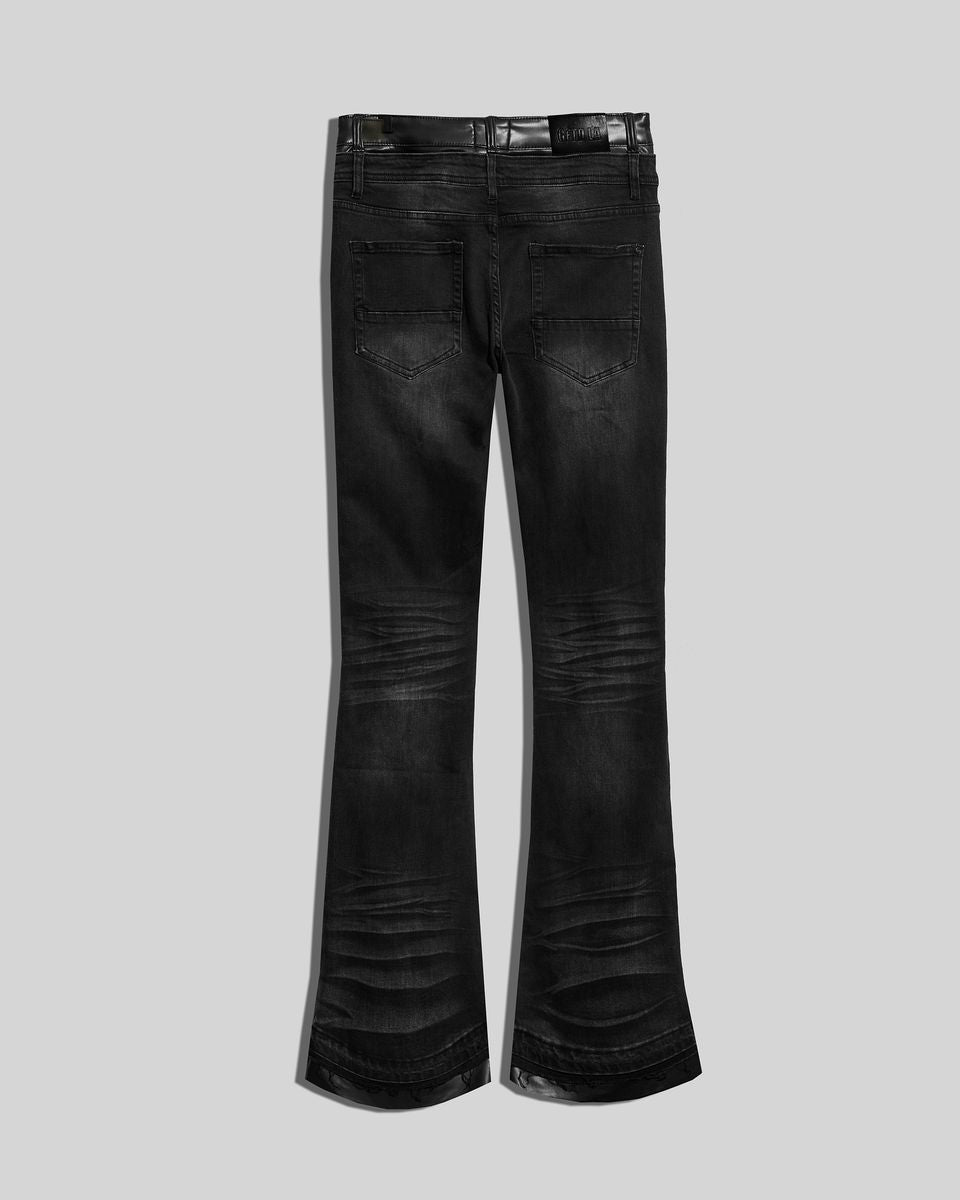 Gftd Serge  Black Flare Stacked Jeans