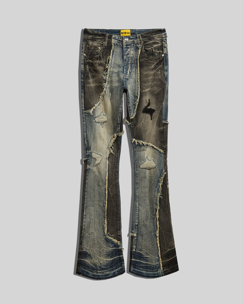 Gftd Brady Md Wash  Flare Stacked Jeans