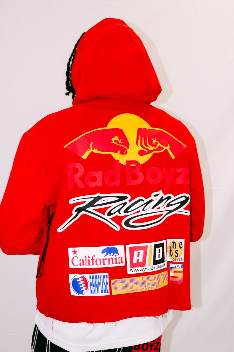 Rad Boyz Red Bull Crop Hoodie Red