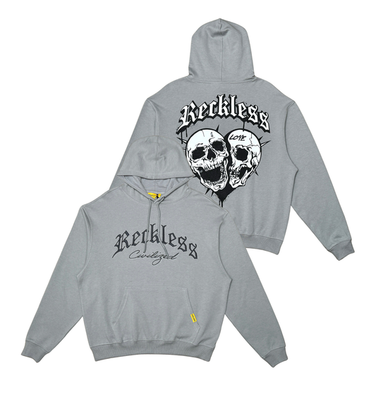 Civilized “Skulls Reckless "  Grey Hoodie