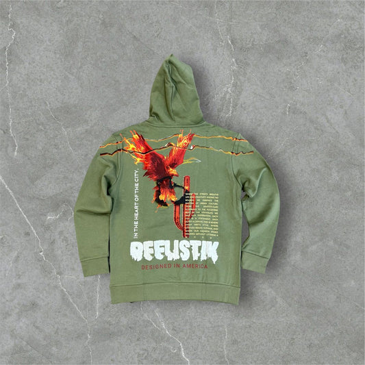 Reelistik Eagle Hoodie Olive