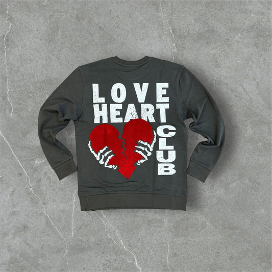 Reelistik Heart Club Crew Neck Charcoal