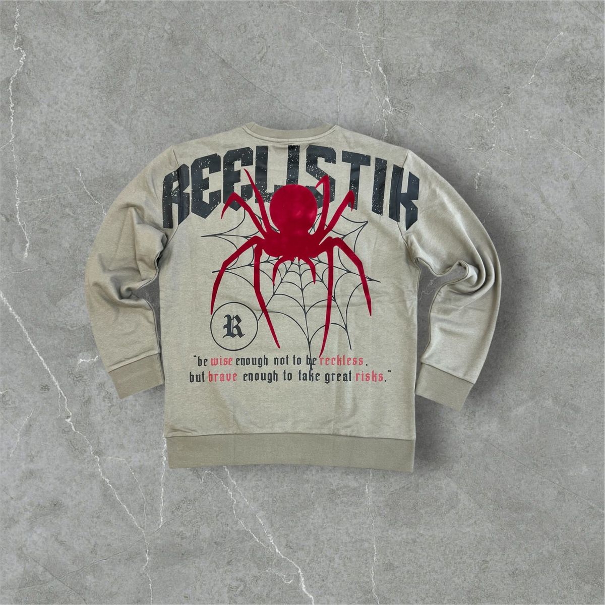 Reelistik Spider Crew Neck Tan