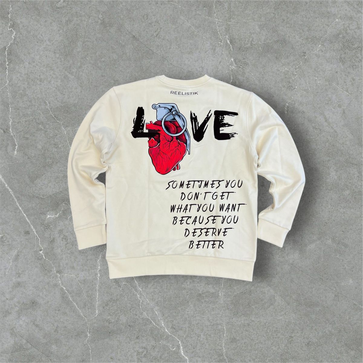 Reelistik Grenade Love Crew Neck Cream