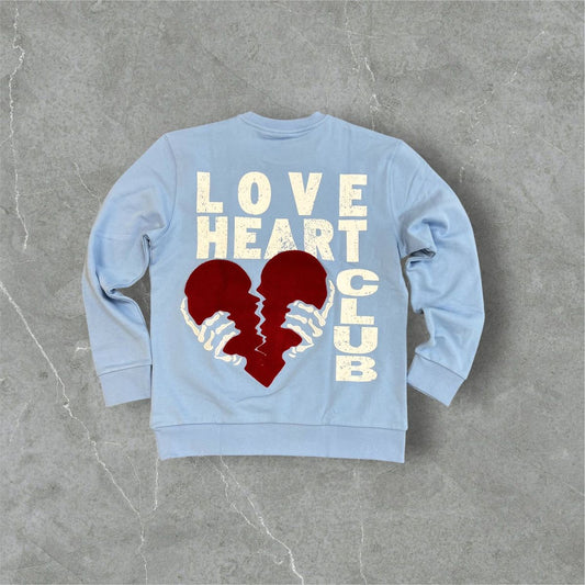 Reelistik Heart Club Crew Neck Light Blue