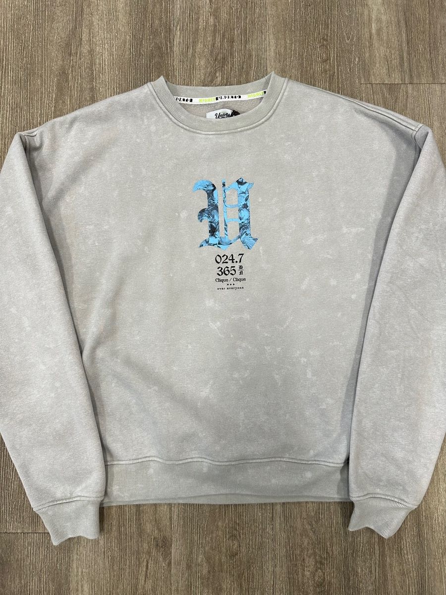 Highly Undrtd "U" Gray Wash Crewneck