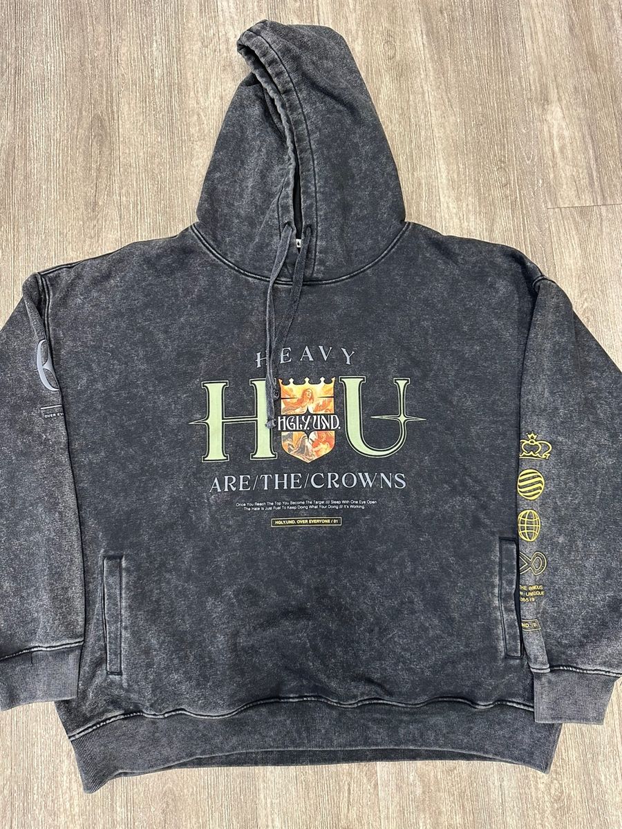 Highly Undrtd Heavy Wash Black Hoodie