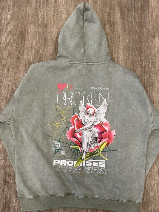 Highly Undrtd Light Wash Green Hoodie