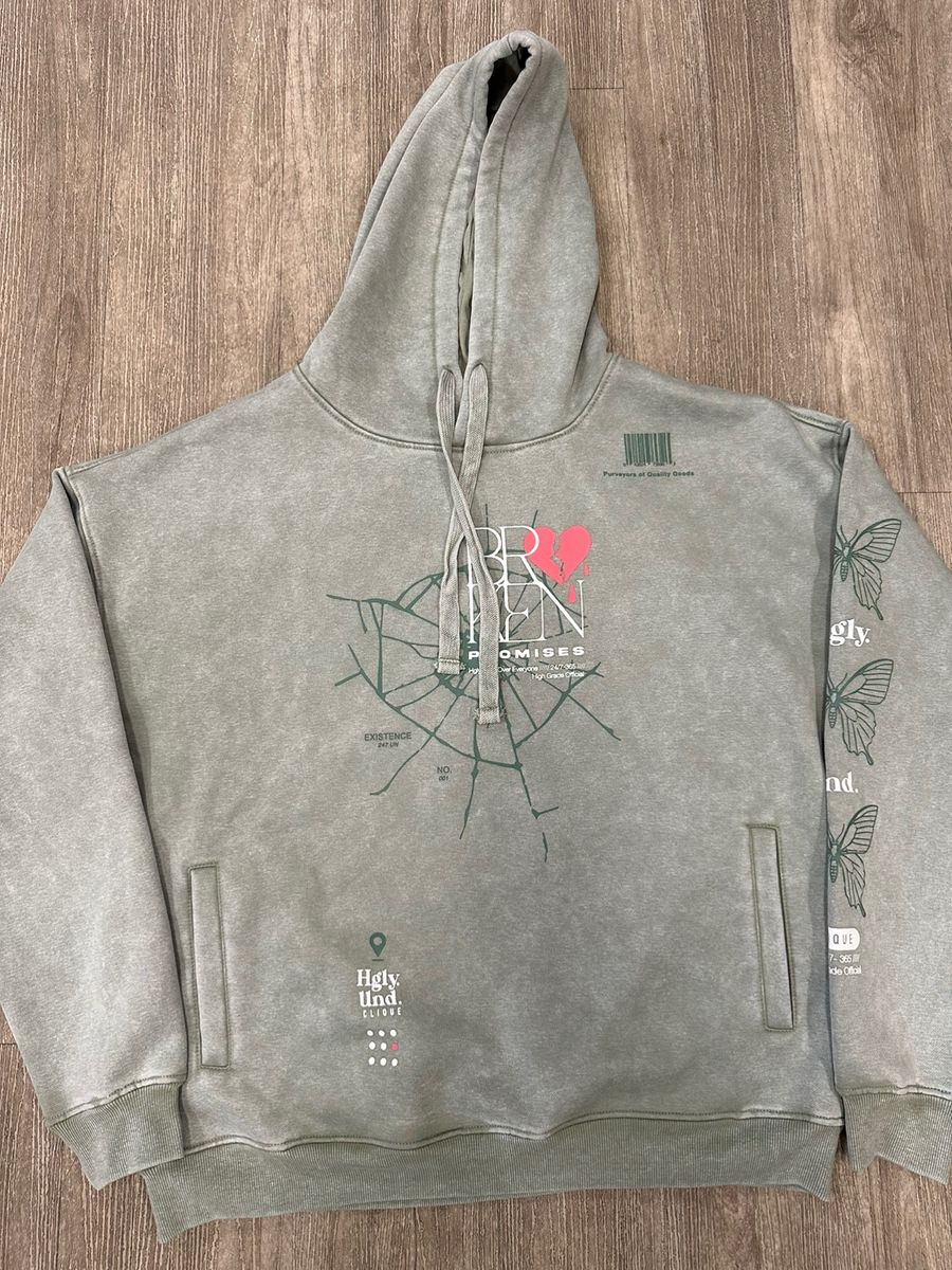 Highly Undrtd Light Wash Green Hoodie