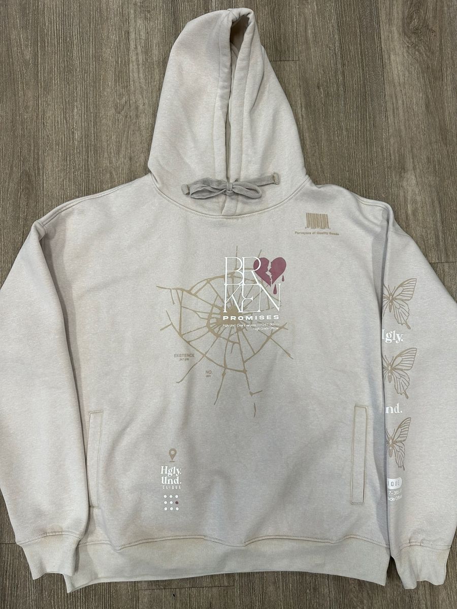 Highly Undrtd  Visionary Angle Wash Tan Hoodie