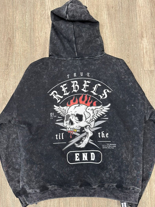 Highly Undrtd True Rebel Wash Black Hoodie