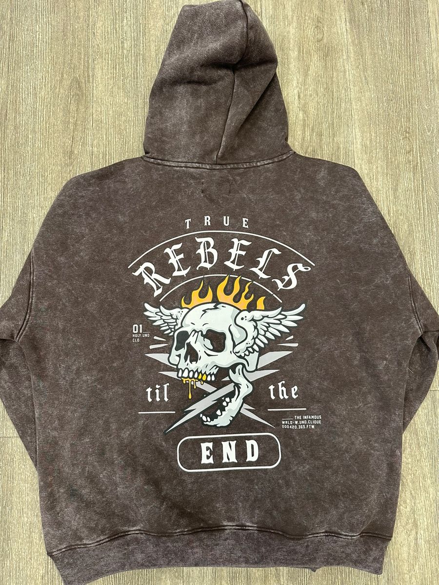 Highly Undrtd True Rebel Wash Brown Hoodie