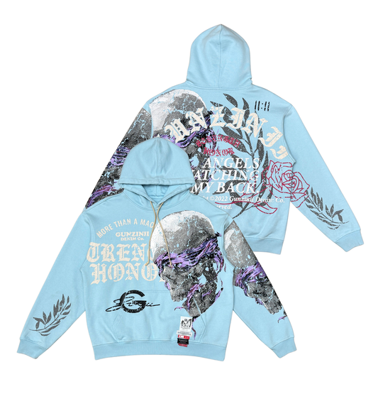 Gunzinii My Back Baby Blue Hoodie