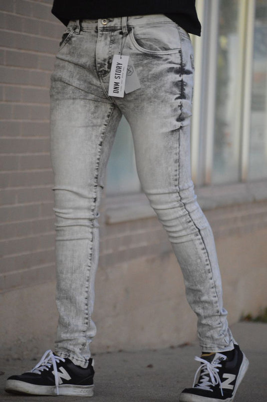 Denim Story Skinny Denim Grey  Ripped (DNM-009)