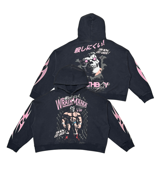 Wrathboy Wrath Mania Cropped Hoodie Black