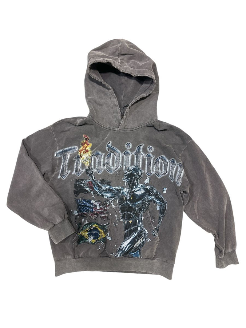 Concept  "Tradition" Dark Grey Wash Hoodie