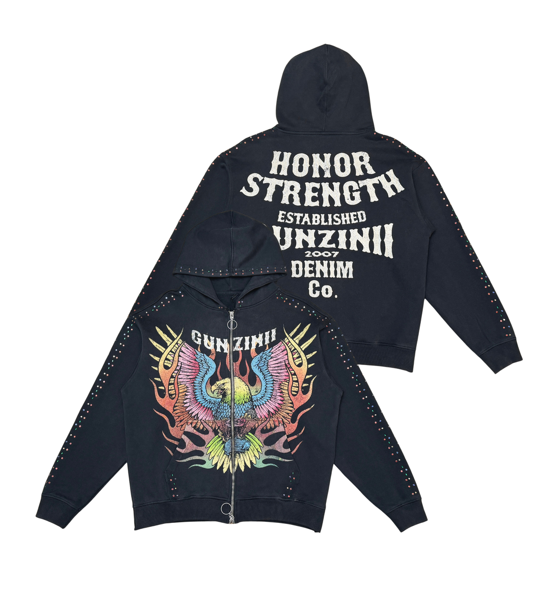 Gunzinii Honor Strength Black Hoodie