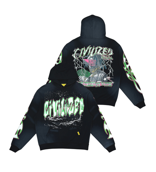 Civilized Staring Black Hoodie