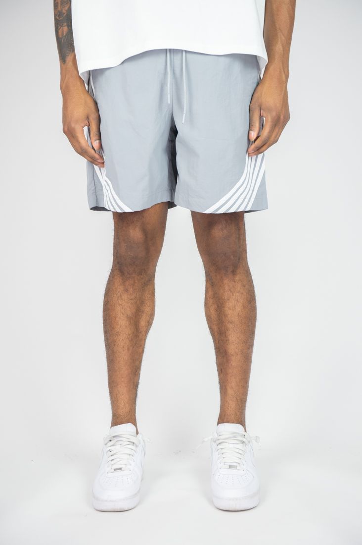 Rebel Minds Grey / White Stripe Nylon Shorts