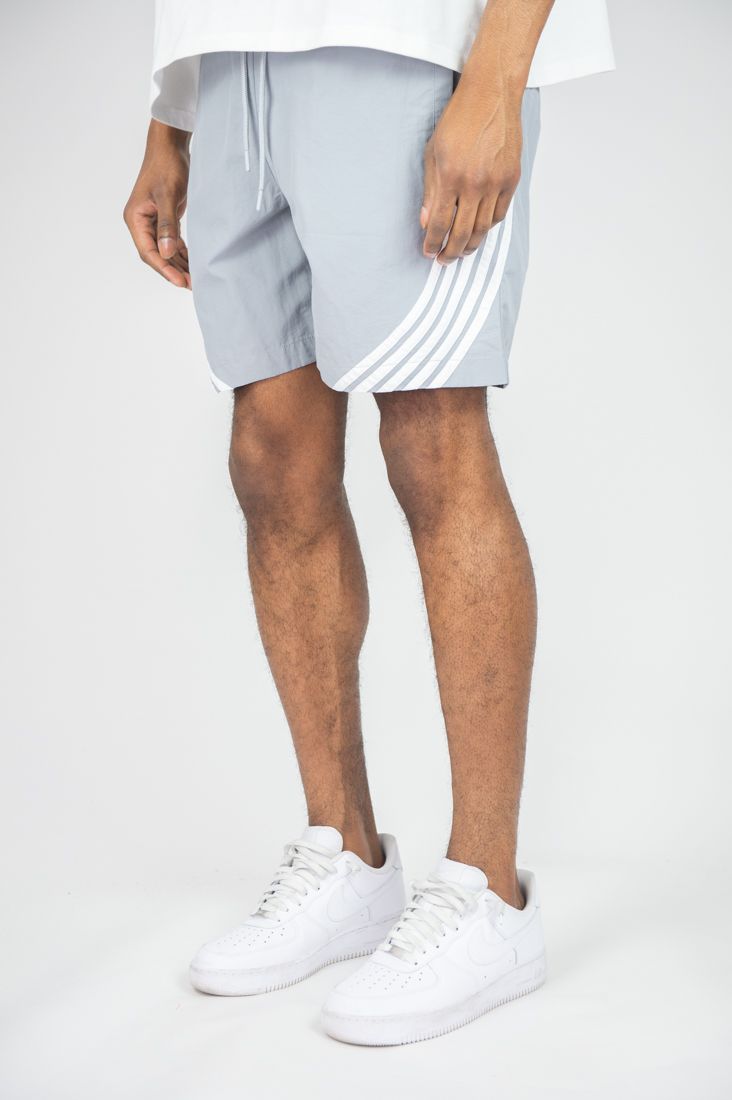 Rebel Minds Grey / White Stripe Nylon Shorts