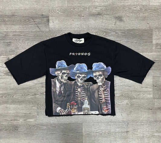 Bkys Friends Cropped Black T-Shirt
