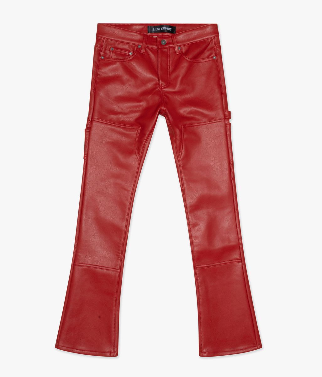 Silnt Chptrs "Cuero" Red Leather Flare Stacked