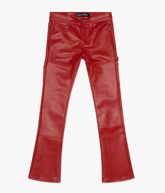 Silnt Chptrs "Cuero" Red Leather Flare Stacked