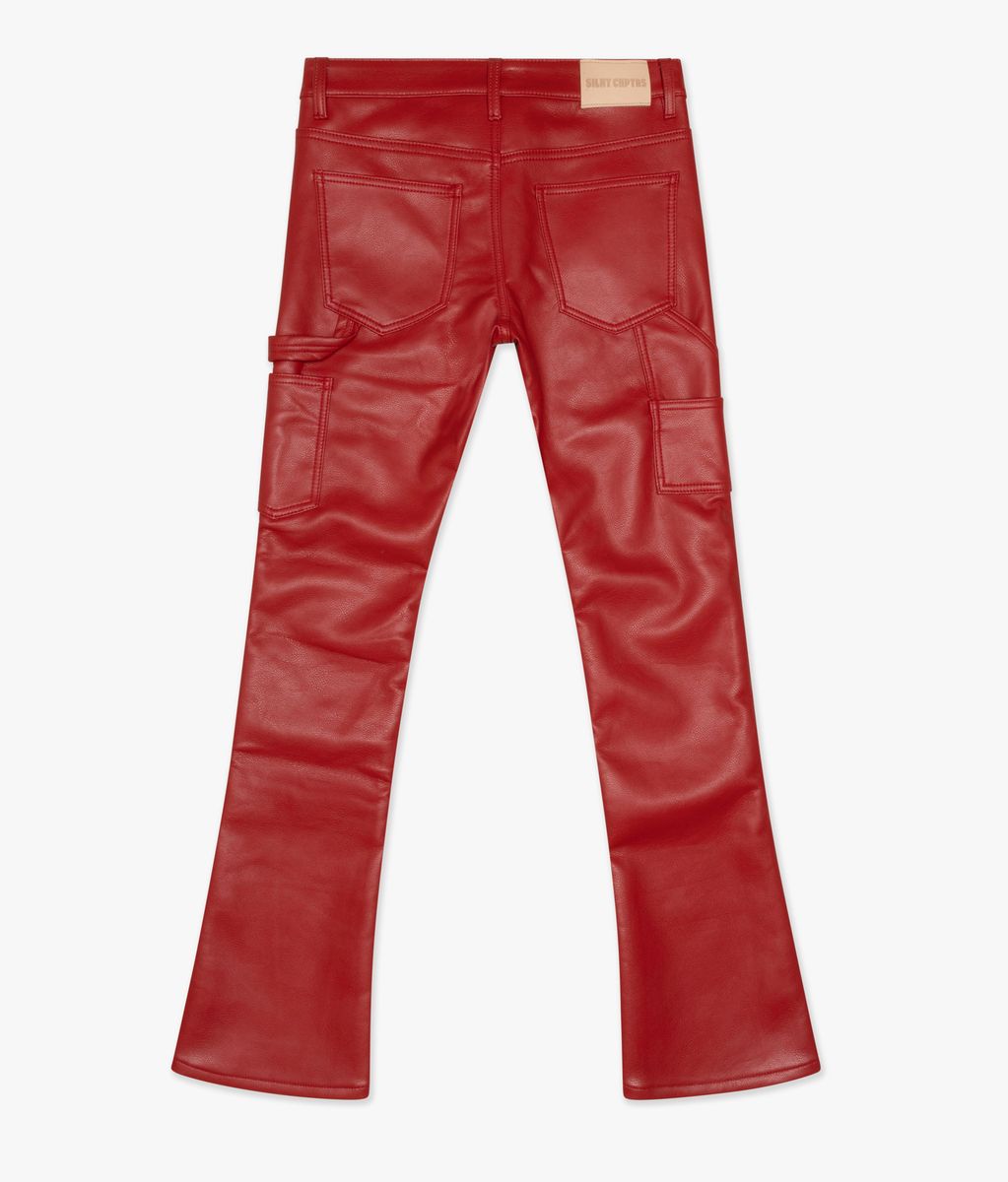 Silnt Chptrs "Cuero" Red Leather Flare Stacked