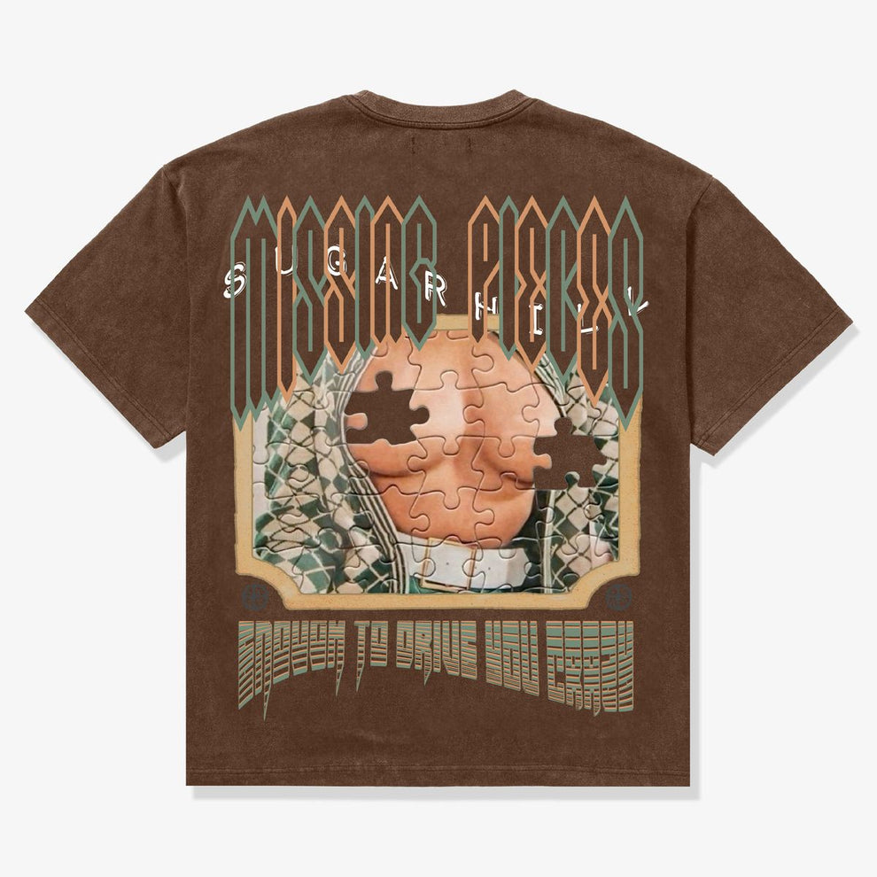 Sugarhill "JIGSAW" T-SHIRT (BROWN VINTAGE) (SH25-SUM2-24)