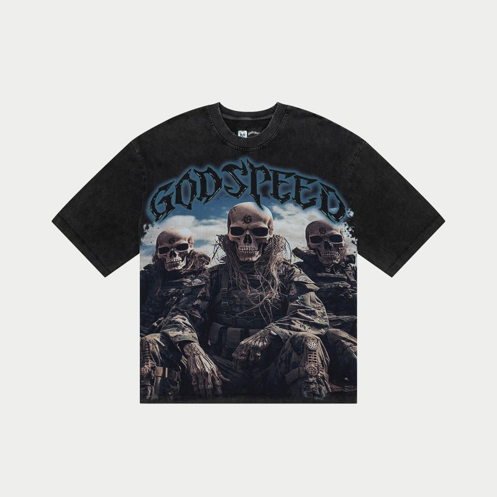 Godspeed Squadron-T-Shirt-Black-Wash