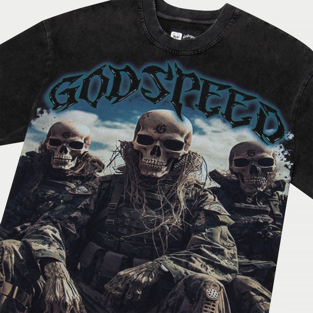 Godspeed Squadron-T-Shirt-Black-Wash