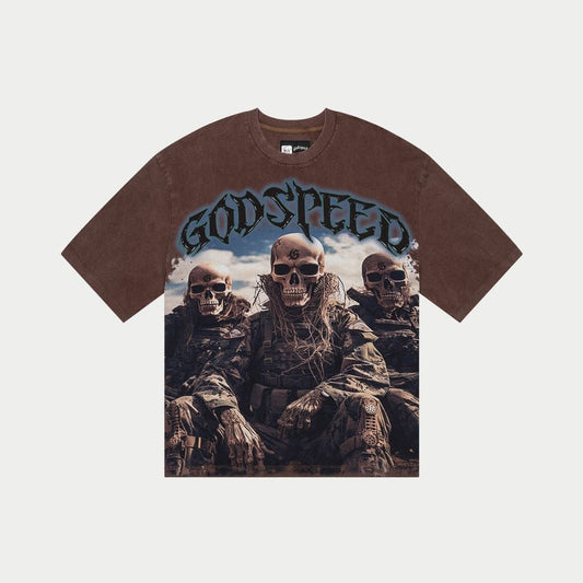 Godspeed Squadron-T-Shirt-Brown-Wash