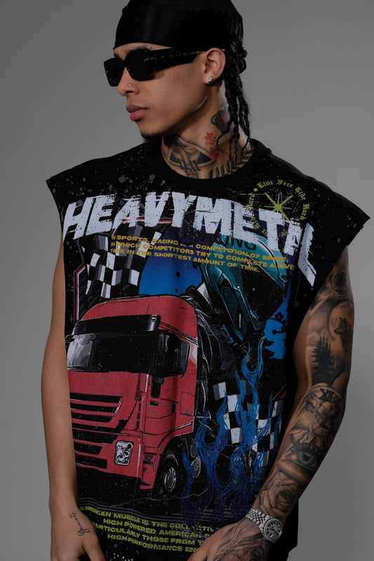 Eleve HEAVYMETAL SLEEVELESS TEE (EV8030-BLK)