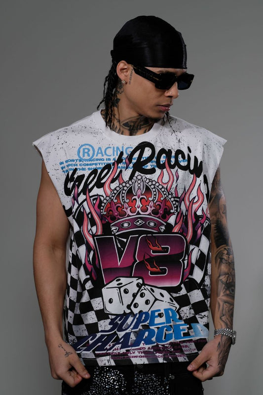 Eleve Super Charged Sleeveess Tshirt (EV8027-WHT)