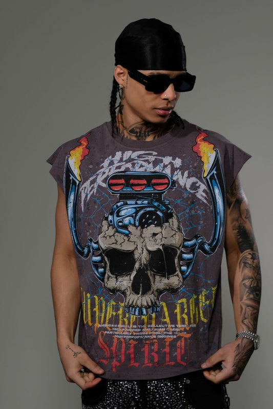 Eleve  SUPERCHARGED SPIRIT SLEEVELESS TEE (EV8029-CHA)